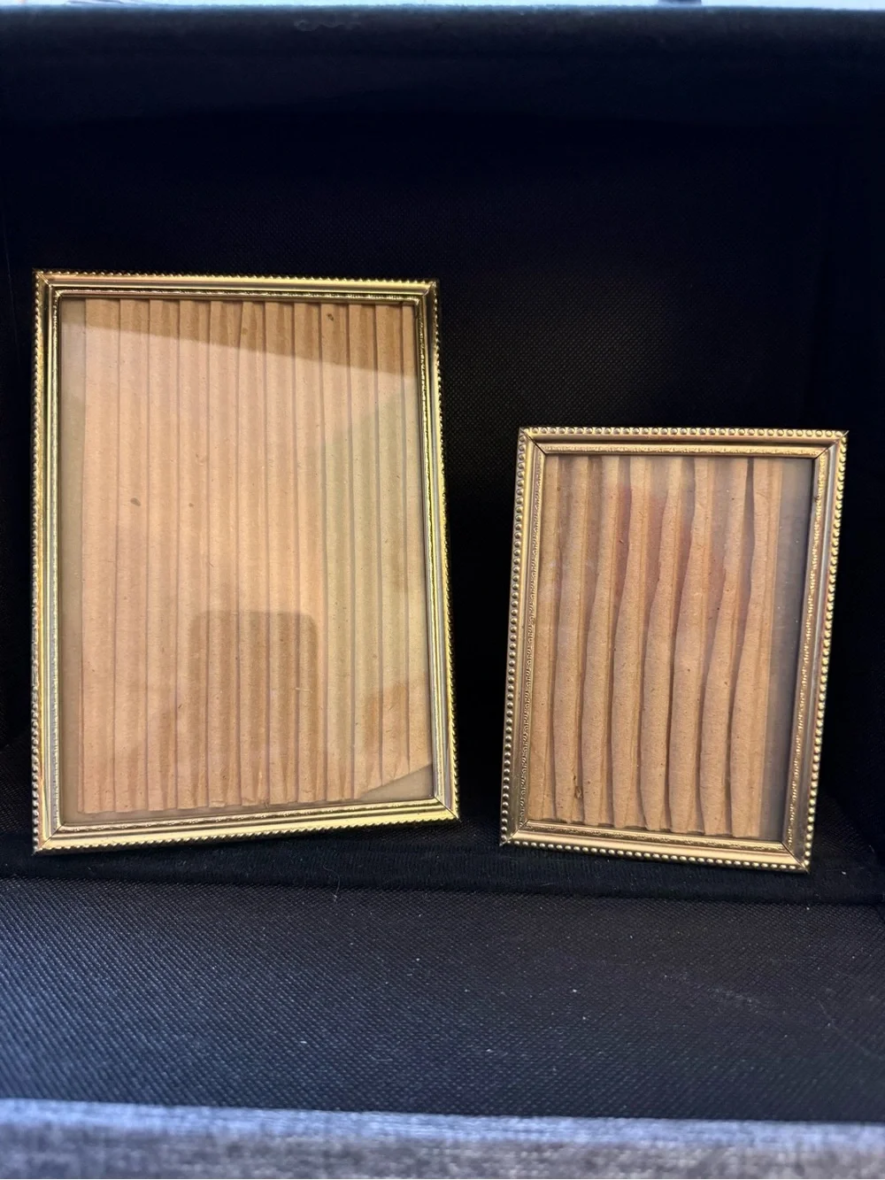 Vintage Gold Beaded Photo Frames Set of 2  Small and Medium   OSP